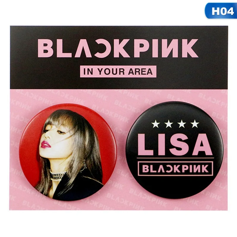 BRH2933H04 2pic/набор Корейская KPOP черная розовая альбомная брошь, значок на булавке аксессуары для одежды шляпа украшение для рюкзака - Окраска металла: BRH2933H04