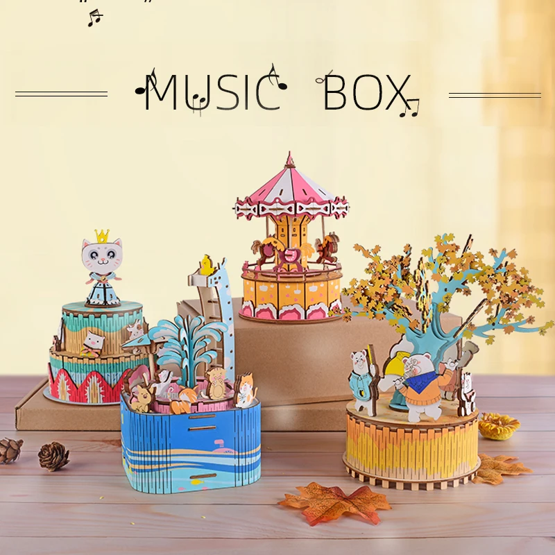 CUTEBEE Diy музыкальная шкатулка кукольный домик Миниатюрный Кукольный домик с деревянная мебель для дома игрушки для детей Рождественский подарок MUB04