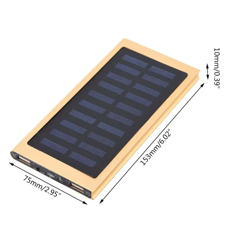 Без батареи) банк питания для мобильного телефона Caase 10000mAh двойной USB портативный Быстрый заряд Солнечный мобильный Банк питания металлический чехол DIY Kit