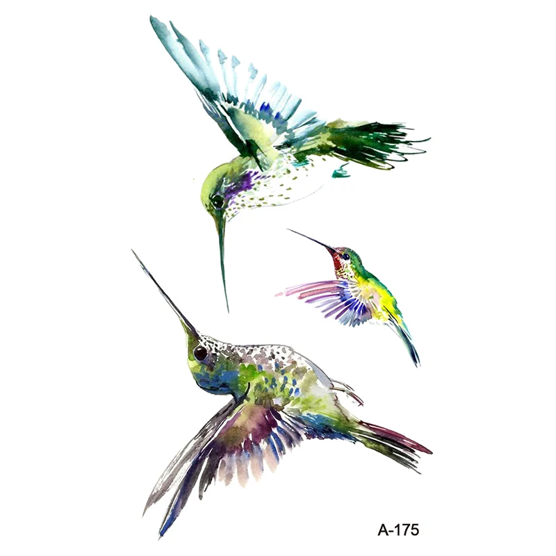 Временная татуировка Wyuen Bird для взрослых водостойкие тату наклейки боди арт