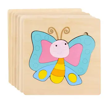 

Raise Memory Puzzle Children Early Education Cartoon Wooden Puzzle Intelligence Toys 1-3-5 Years Old Animal Shape
