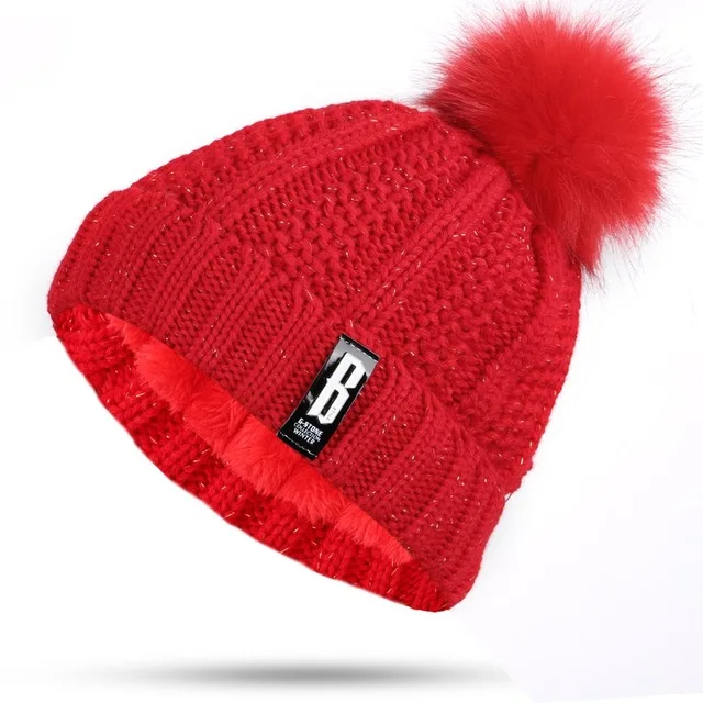 Новая вязаная зимняя шапка, шарф, комплект, женские толстые хлопковые шапки-бини и шарф с кольцом, шапка, теплая маска - Цвет: Red-2