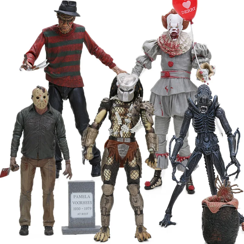 

18-20cm NECA Joker clown BJD Predator Friday the 13th The Final Chapter Jason Voorhees Ultimate Jungle Hunter PVC Action Figure