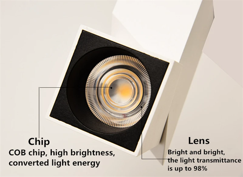 Black/white led downlight 3W/5W/7W/10W/12W/15W surface mounted AC85-265V Adjustable 360 Rotatable led lamp LED Ceiling Lamp