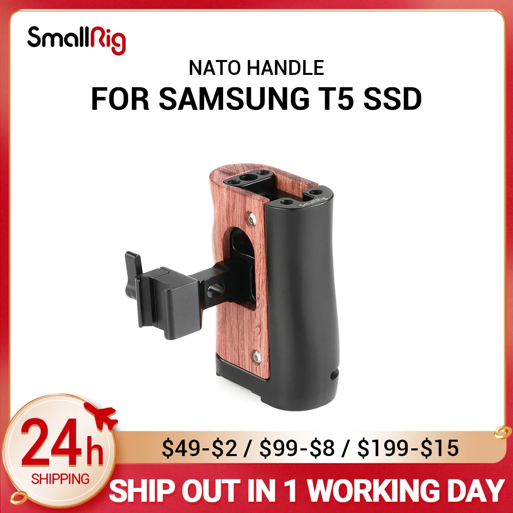 Smallrig Dslr Camera Nato Handle Camera Cage Handle Side Grip Per Bmpcc 4K / Bmpcc 6K Camera E Per Samsung T5 Ssd 2270