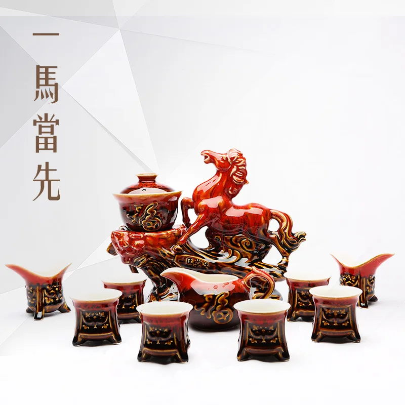 

Semi-Fully Automatic Kung Fu Tea Set Lead Ceramic Household Lazy Stonewashed Tea Creative Tea Pot Tea Cup Whole Set