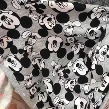 50X170 м серый МИККИ лайкра вязанная хлопковая ткань пэчворк DIY Детская одежда материал шитье футболка простыни