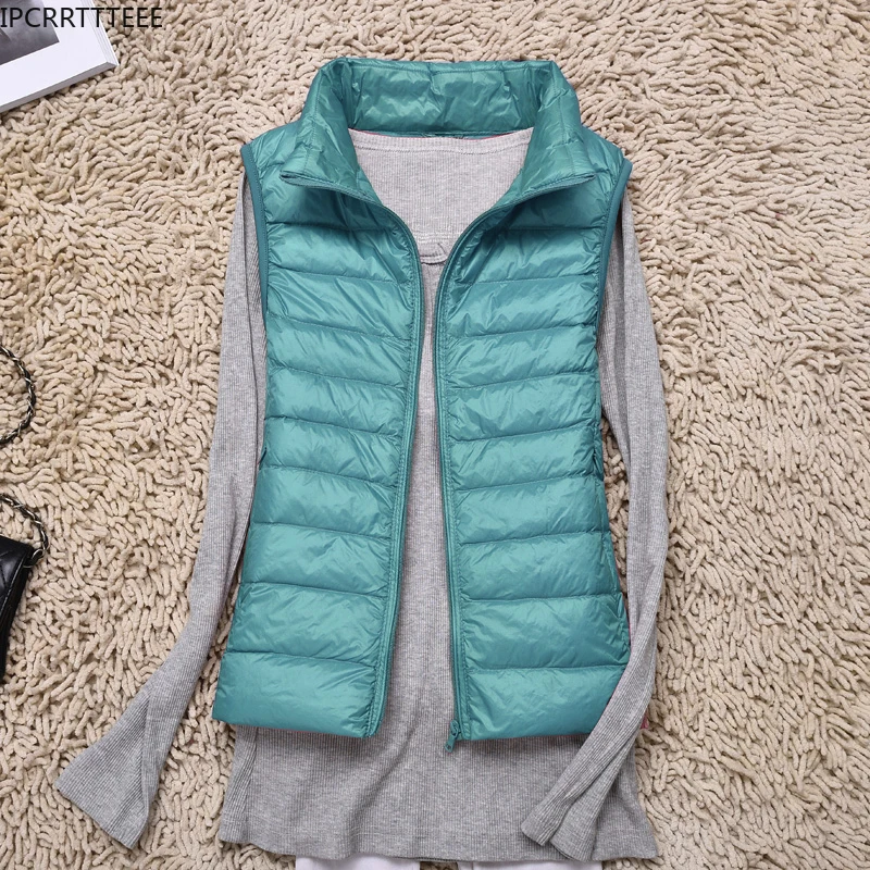 Spring Autumn Duck Down Vest Women Short Jacket Sleeveless Portable Puffer Vest Coat Female 2021 New Winter Student Waistcoat - 3