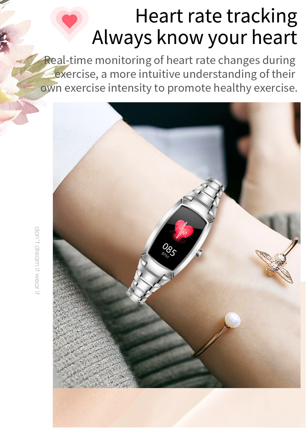 2021 H8 and H8 pro Women Smartwatch Heart Rate Monitor Blood Pressure Smart watch Band  Fitness Tracker lady bracelet Wristband