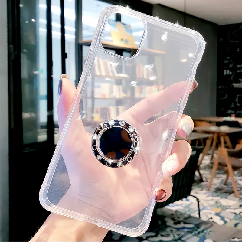 Блестящий Мягкий чехол из ТПУ для iPhone 11 Pro Max XS XR X 8 7 6 S Plus с блестящими бриллиантами
