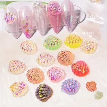 

nail art Symphony Mermaid three-dimensional shell jewelry net red small red book shell fairy fairy nail decoration 8 pieces/lot