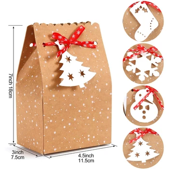 

12pcs/set Gift Packaging Holiday Multifunction With Drawstring Candy Cookie For Christmas Portable Wedding Party Treat Bags