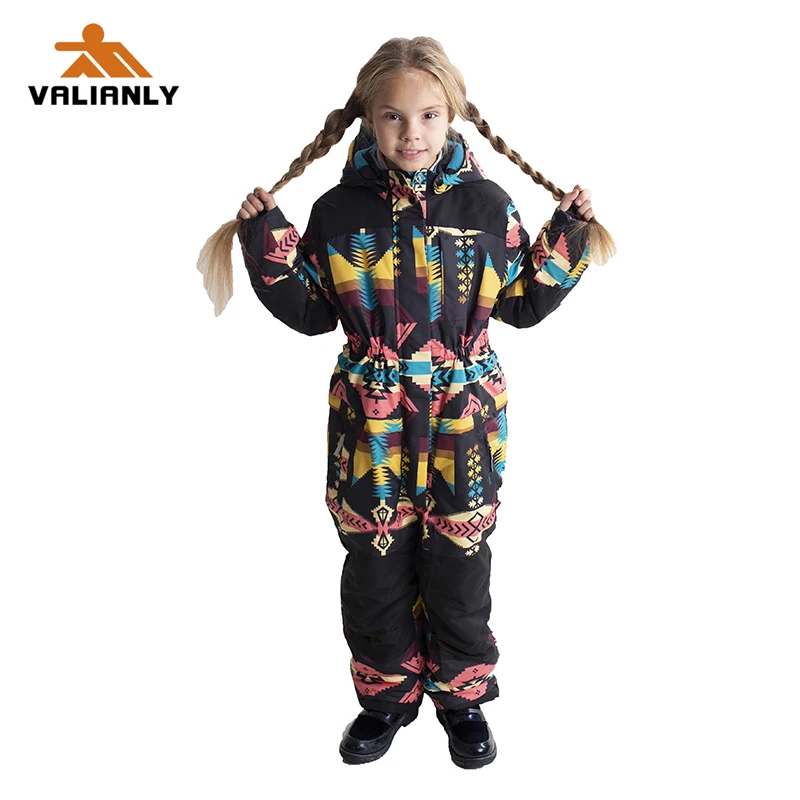 2019 Высокое качество Зимний комбинезон для девочек детский лыжный костюм цельный