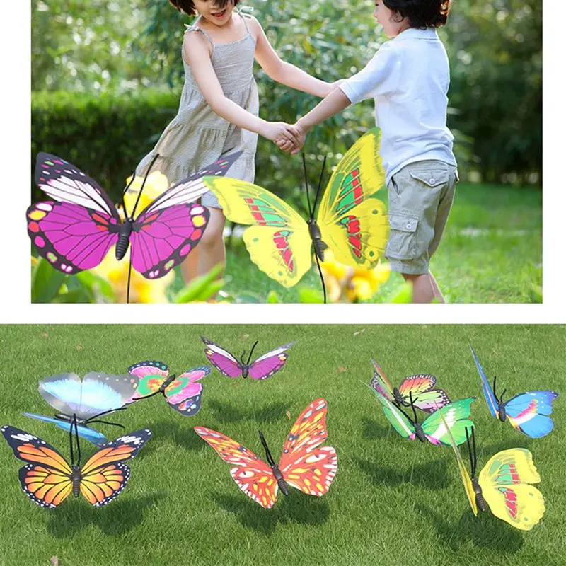 Искусственный декор в виде бабочек садовый Двор Газон патио наружные художественные украшения случайный цвет