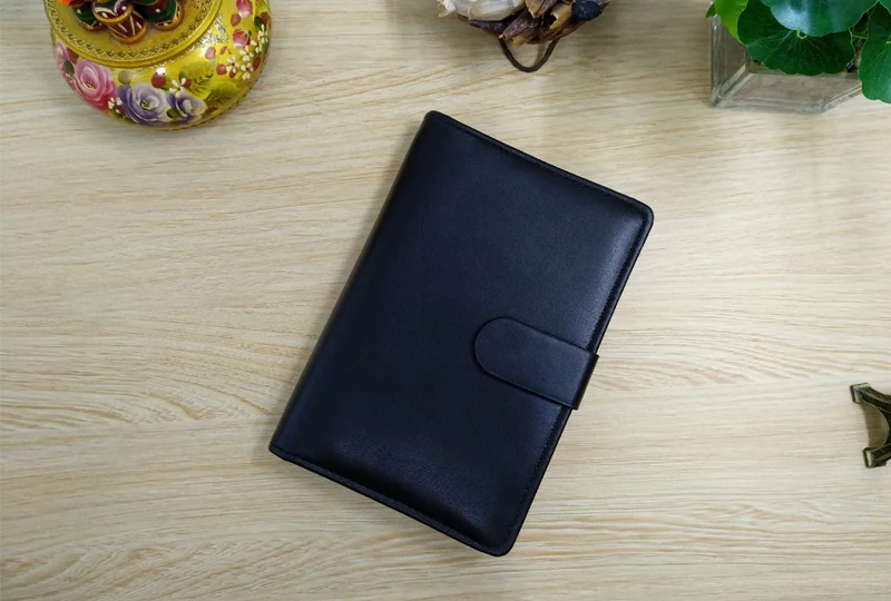 black Папка-планировщик Padfolio A6 Блокнот ежедневник ручка мешок цветные наклейки линейка подарочный набор - Цвет: black