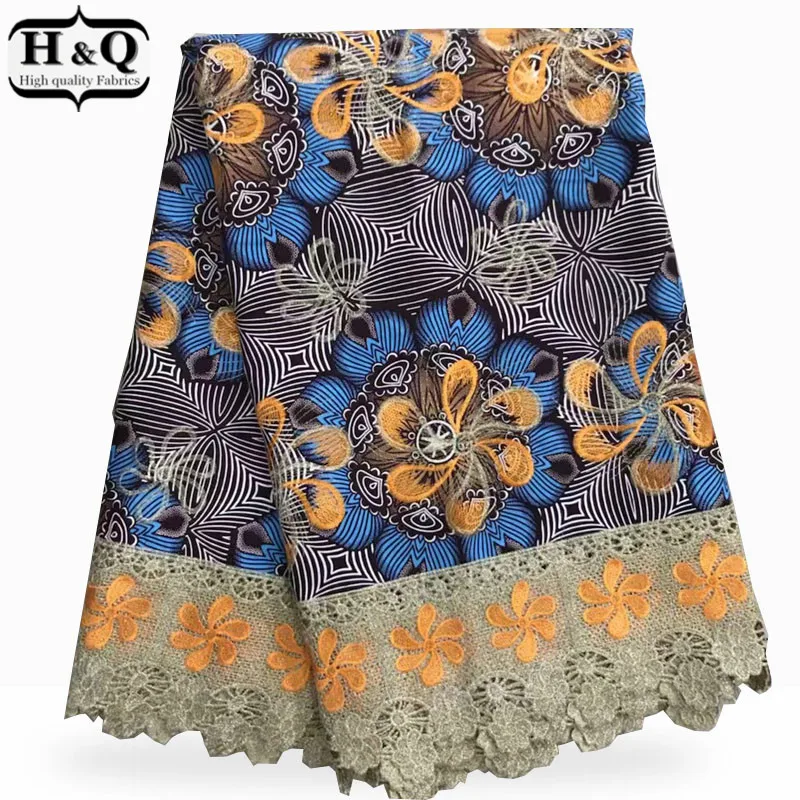 

2019 Stylish Nigerian Guipure Lace 6 Yards/Piece 100% African Ankara Wax Print Fabric With Lace High Quality Ladies Cord Lace
