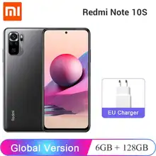 Xiaomi – Smartphone Redmi Note 10S, 6 go, 128 go, Quad caméra, écran AMOLED 6.43 pouces, Super chargeur 33W, téléphone portable G95 Mi, Stock réel en BR 