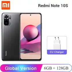 Xiaomi – Smartphone Redmi Note 10S, 6 go, 128 go, Quad caméra, écran AMOLED 6.43 pouces, Super chargeur 33W, téléphone portable G95 Mi, Stock réel en BR 
