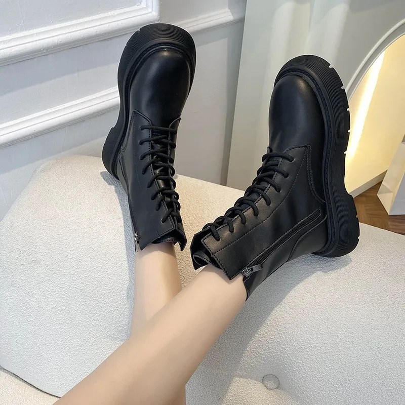 Women's Ankle Boots Round Toe Thick 