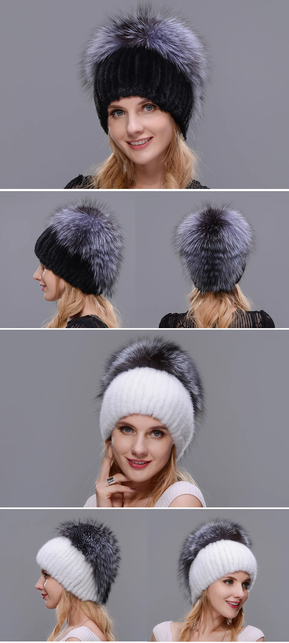 Русский фрау зимний режим работы pelzmutze real nerz silber fuchs pelz hut wolle stricken liner ski hut handgemachtes freie