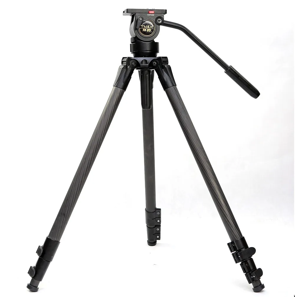 US $544.84 TRIX V5T Carbon Fiber Camera Tripod Kit W Fluid Head Load 5KG DSLR VIDEO Tripod Portable For DSLR HDV C300 C100 5D3