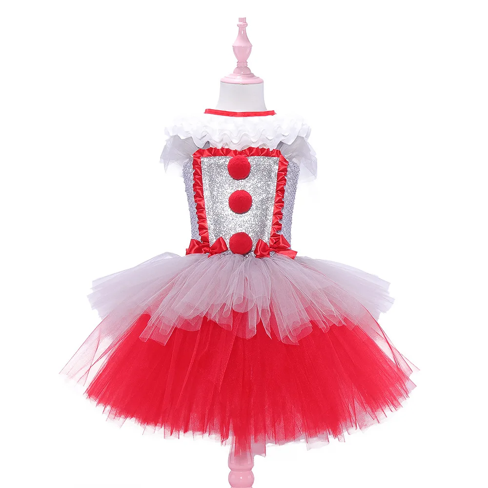 

Pennywise Inspired Girls Tutu Costume Tulle Dress Kids Dresses For Girls Halloween Scary Clown Cosplay Costume Teen Girl Vestido