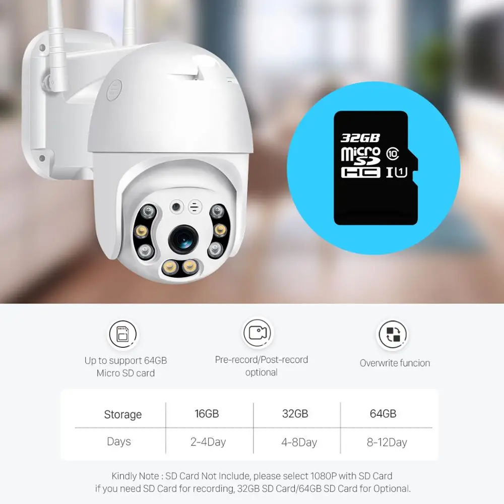 Камера Наружного видеонаблюдения BESDER 1080p Wi Fi PTZ|Камеры видеонаблюдения| |