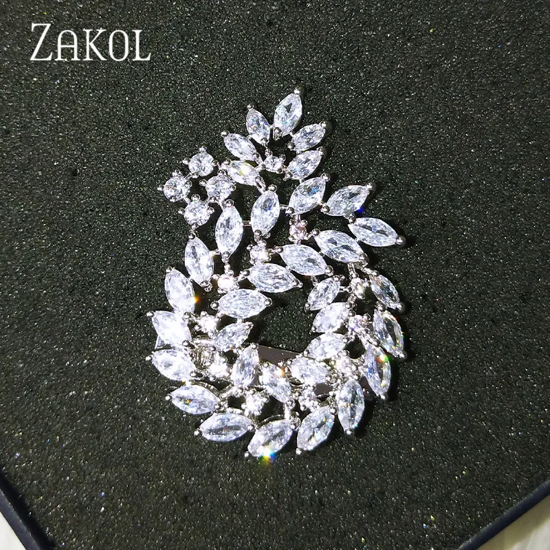 Женская винтажная брошка ZAKOL в виде кленового листа украшения для костюма