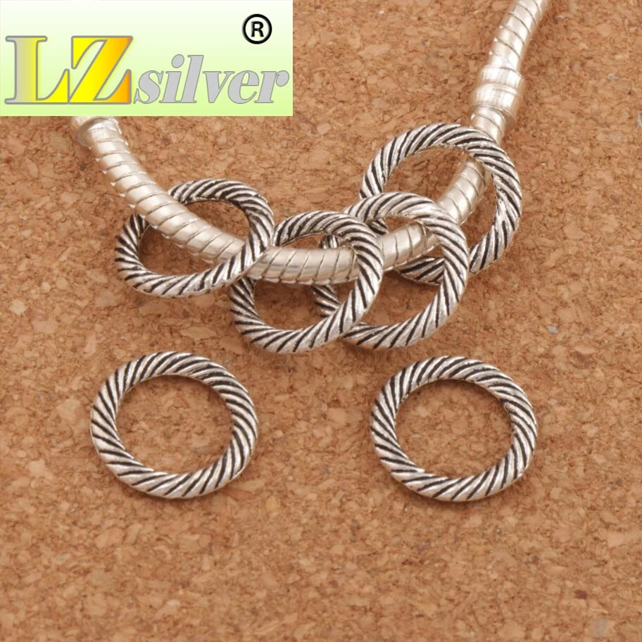 Twist Rondelle Big Hole Beads Circle 12.9x12.9mm 300PCS zinc alloy Spacers Jewelry Findings L759