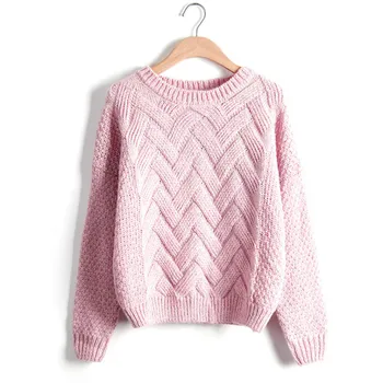 

pink sweater Pullover Knitted winter clothes women cute girls sweaters fashion