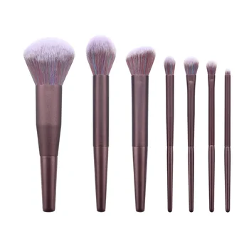 

7 Pcs Makeup Brushes Set Professional Purple Cosmetic Tools Kits Face Powder Foundation Eyeshadow Blending Brush Tools