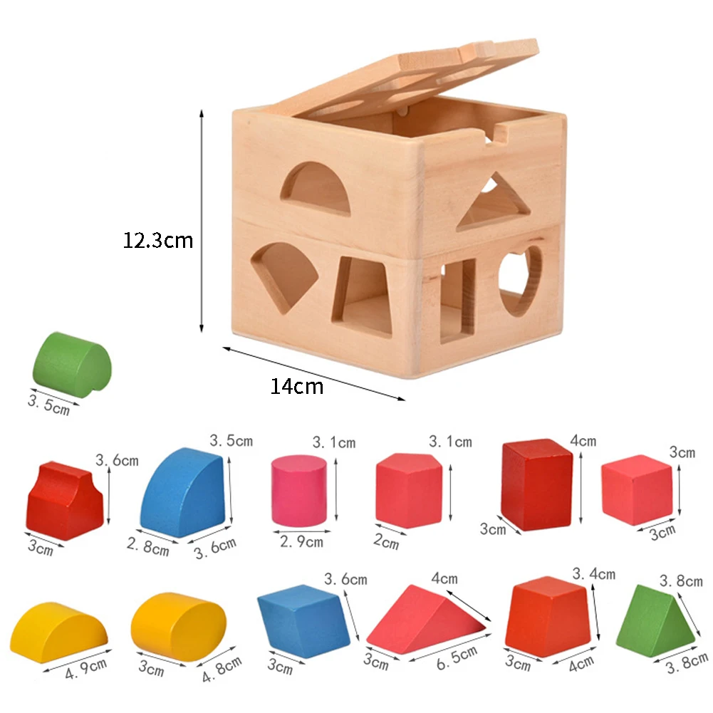 price cut  Wooden Early Learning Thirteen Holes Gift Intelligence Box Baby Cognitive Sorting Interesting Shape