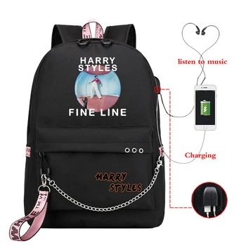 

Harry Styles USB Design Backpack Boys Girls Cool Fashion Backpack Student Travel Bags Harry Styles USB Charging Backpack