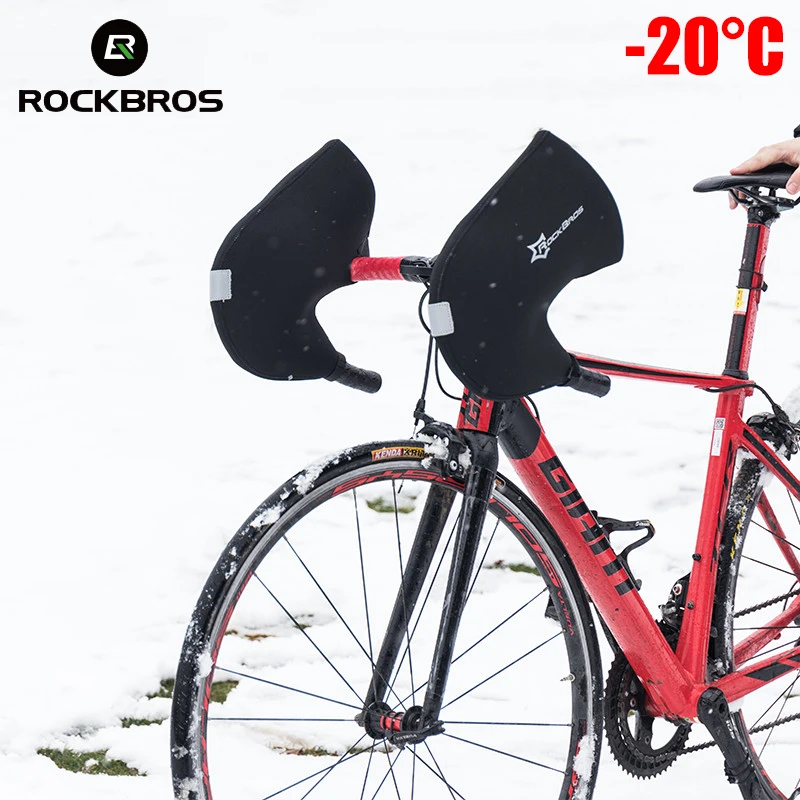 Winter Warm Cycling Windproof Handlebar Gloves Mittens  MTB Road Bike Bar Cover 