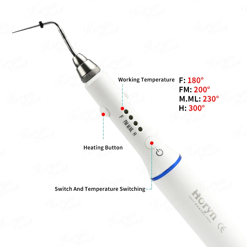 Dental Gutta Percha Endodontic Obturation Systems Endo Heated Pen Cordless Wireless with 4 Tips And 2 Batteries 110V/220V