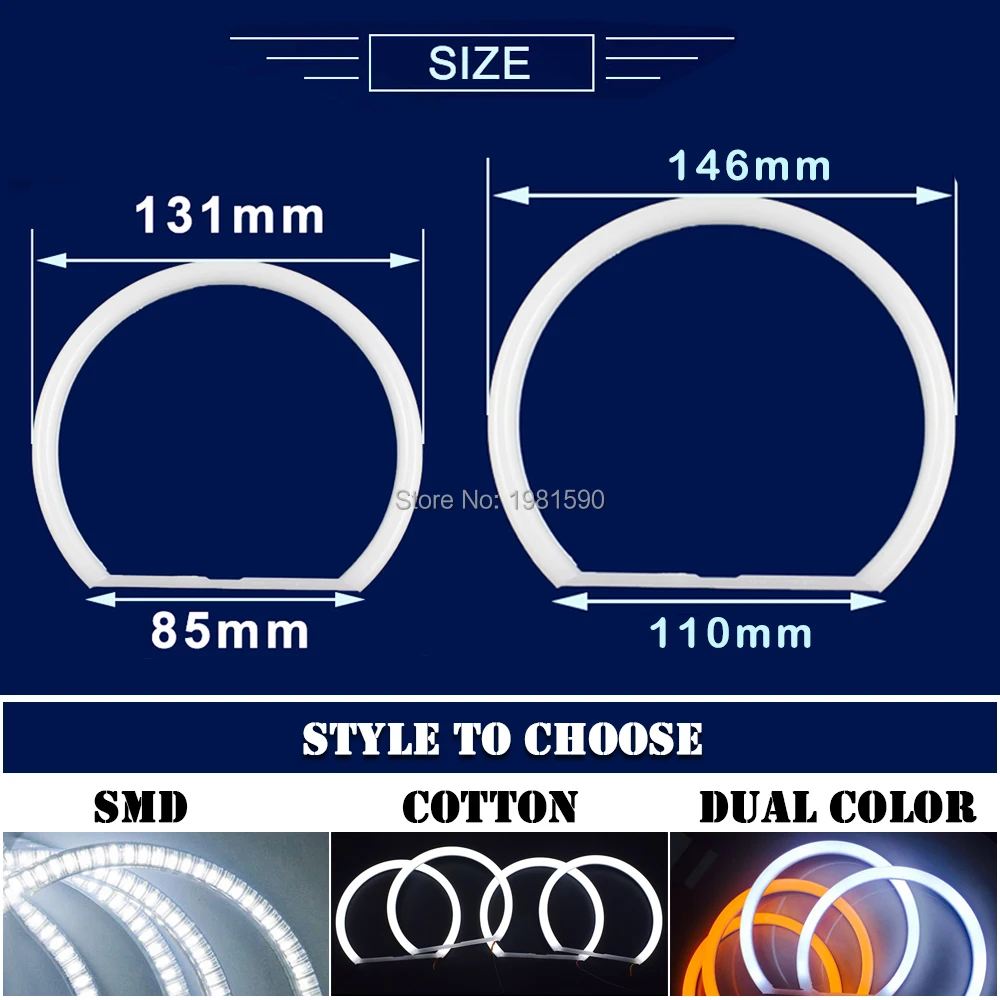 Hopstyling 1 комплект хлопковый светильник Halo Ring Angel Eyes для BMW E46 без проектора 2x131 мм 146