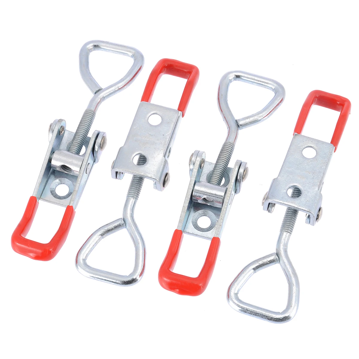 4Pcs Adjustable Cabinet Boxes Lever Handle Clamp Silver Tool For Office Home Shop Toggle Latch Catches Lock Hasps