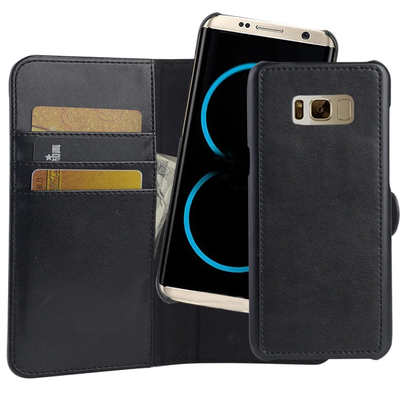 

Samsung S8 plus Genuine Leather Cell Phone Protection Kit Leather Sheath for Clamshell Cell Phone Card Instert Phone Case Two-in