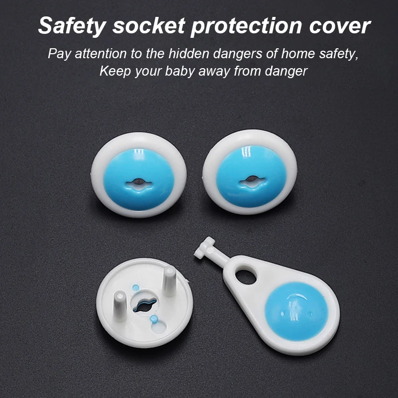 7pcs/set Socket Protector Baby Electrical Safety EU Power Outlet Protector Cover Anti-electric Shock Plugs Safety Guard Locks