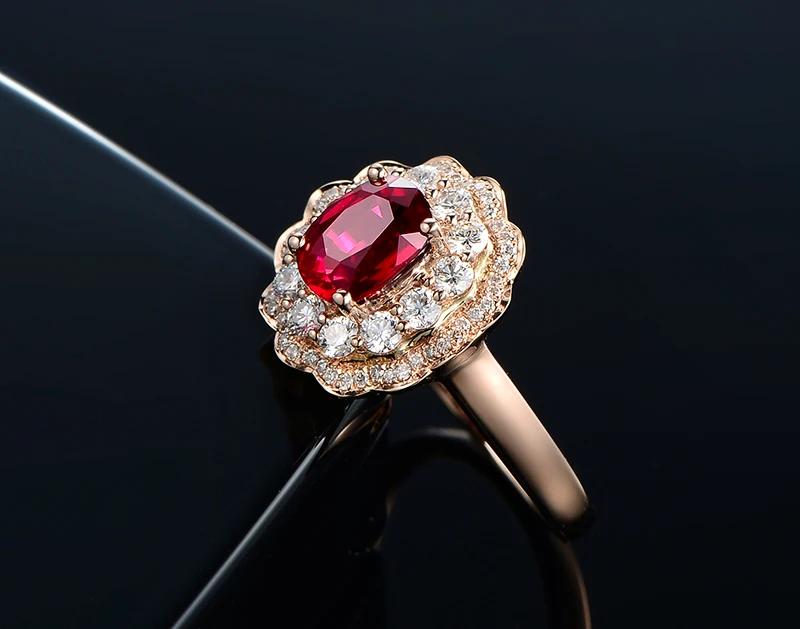 Ataullah цветок красный корунд рубиновое кольцо серебро 925 ювелирные изделия драгоценный камень кольца для женщин 18 К Розовая позолота Мода Регулируемый RW095
