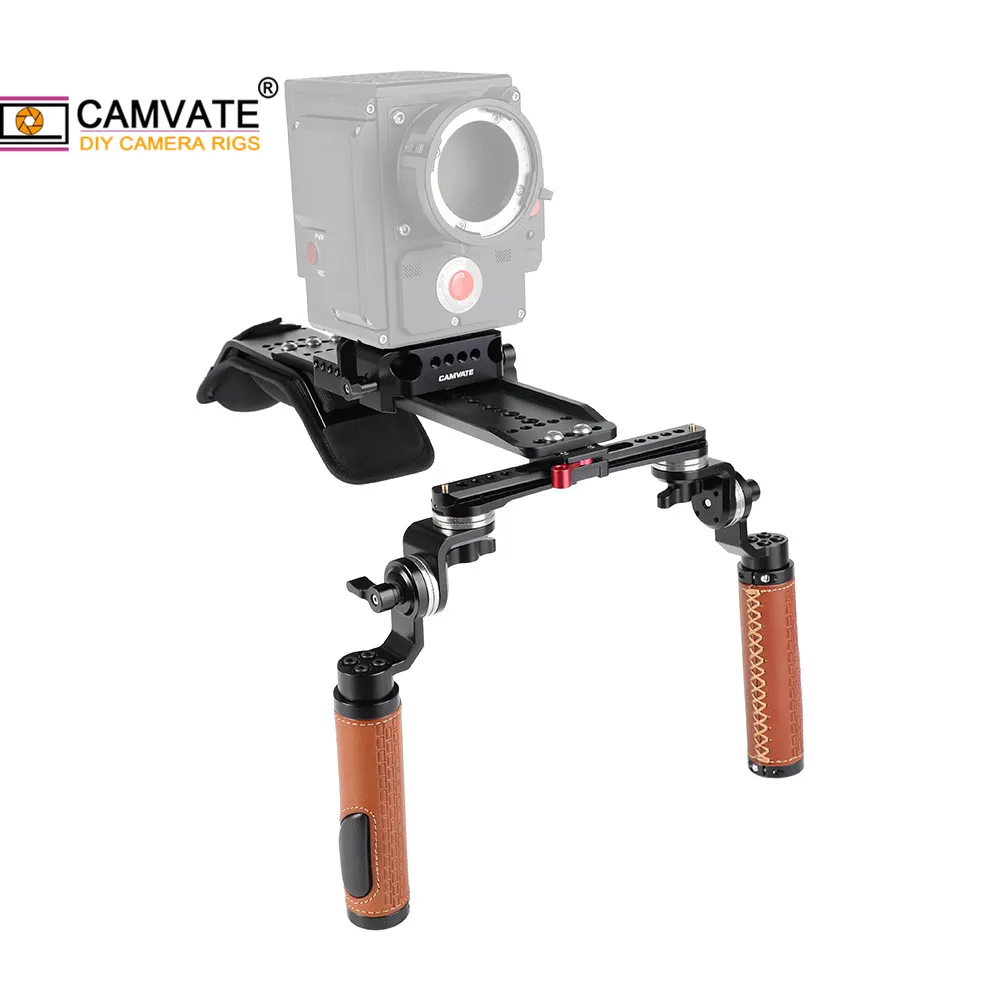 CAMVATE Pro плечевое крепление с ARRI 12 &quotмостовой пластиной ласточкин хвост и кожаной
