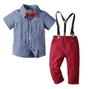 

new style newborn boys clothes baby gentlemen boy 2pcs/set clothing set shirt+casual pants quality baby clothes