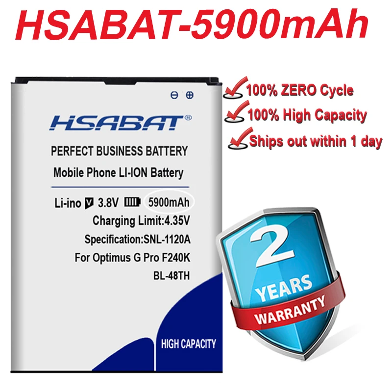 HSABAT 5900mAh BL-48TH BL-47TH Аккумулятор для LG Optimus G Pro F240/K E980 E988 E940 F310 D684 F240S F240L 2 F350/S/L/K D837 |