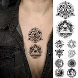 Waterproof Temporary Tattoo Sticker Henna Mandala Demon Eye Tribal Totem Flash Small Tattoos Body Art Men Women Chest Fake Tatto