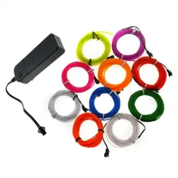 

EL Wire Light ABS 3V Glow Light 5M Rope W/Battery Case Cold Light Suit Christmas Lamp Car Neon Xmas Party High Quality Durable
