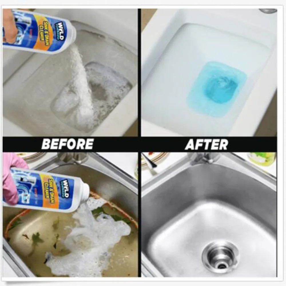 Мощный Очиститель для раковины и слива волос в ванной комнате агент для очистки туалетной трубы фильтр для слива канализационных дноуглубительных работ