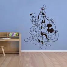 Disney Creative DIY cute Mickey Mouse & Donald Duck & Goofy wall stickers for kids room bedroom accessories home decoration