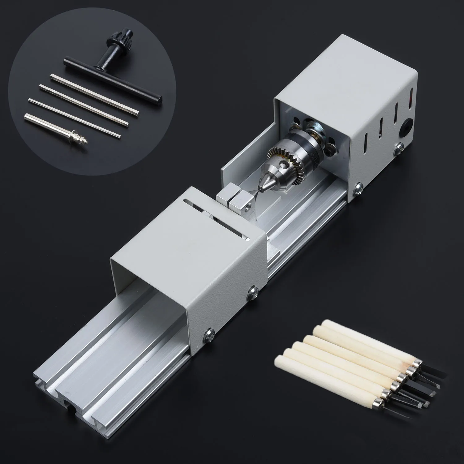 

0.6-6.5mm Mini Beaded Lathe+Fixed Links+Gravers Machine Wood Lathe Polisher