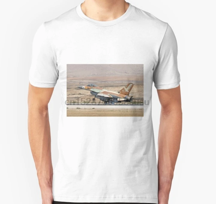 Men tshirt Short sleeve Israeli air force IAF F 16 Fighter jet at take off Unisex T Shirt One neck Women t-shirt |