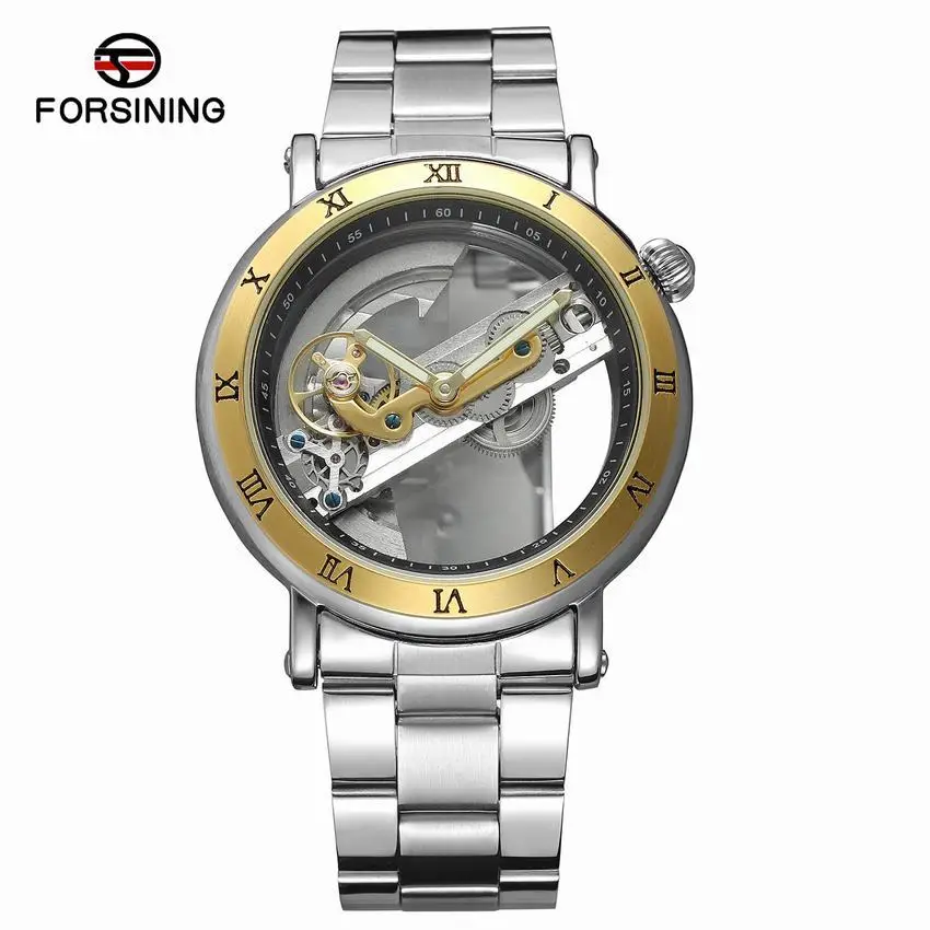 

Forsining Rich Sydney 9005 Steel Belt Men Fully Automatic Analog Watch Trainspotter Hollow out Casual Waterproof Watch